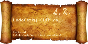 Ledofszky Klára névjegykártya